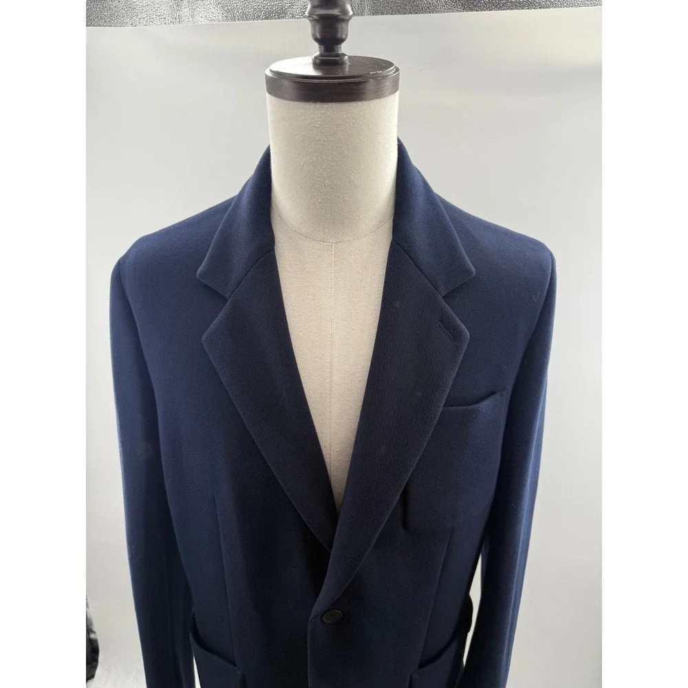 Lacoste Navy Blue Pique Knit Two-Button  Blazer Mens US S‎ FR 46